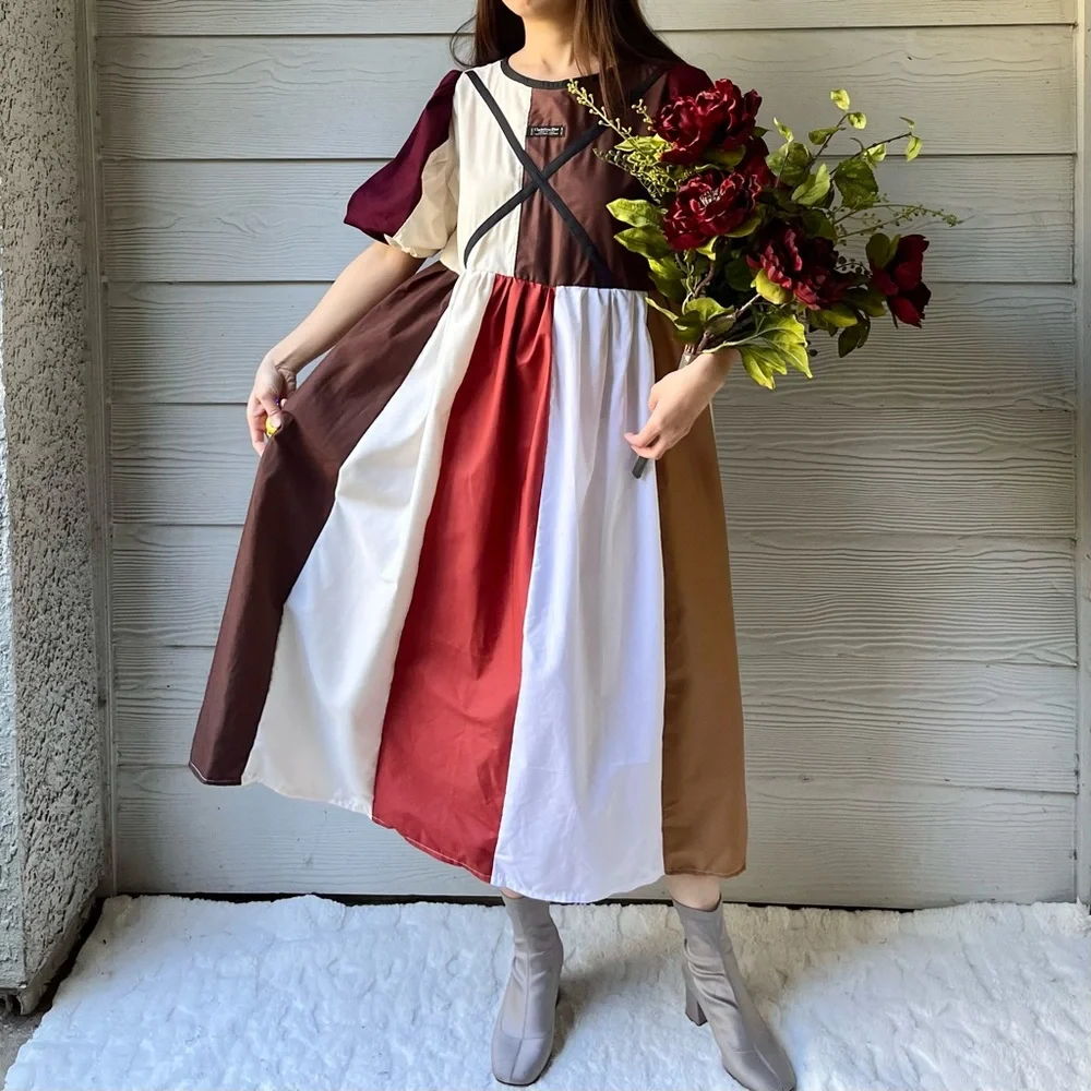 Handmade Upcycled Vintage Christian Dior Puff Sleeve Quilted Dress SKU 10171 - Picture 16 of 16